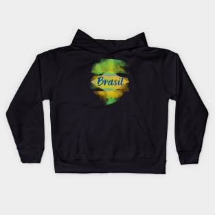 Brasil Flag Kids Hoodie